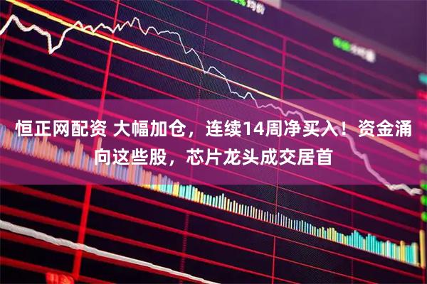 恒正网配资 大幅加仓，连续14周净买入！资金涌向这些股，芯片龙头成交居首