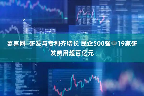 嘉喜网  研发与专利齐增长 民企500强中19家研发费用超百亿元